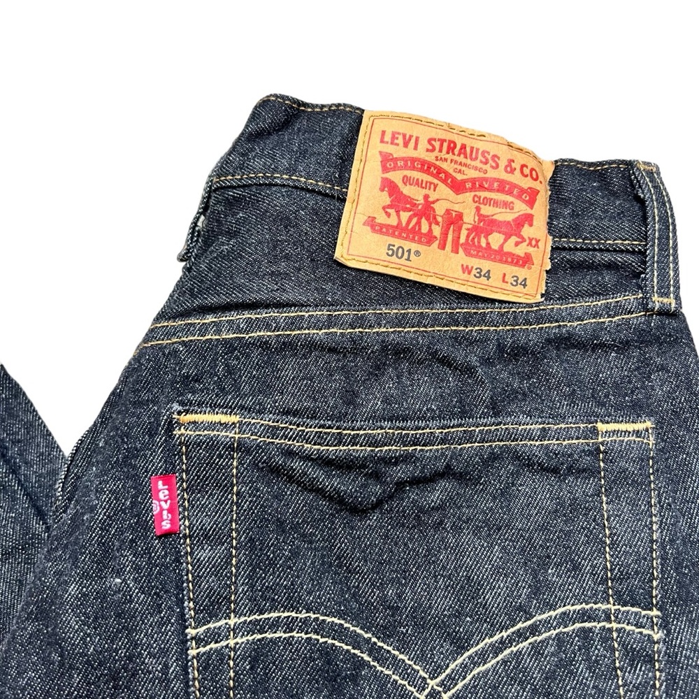 Levi's Strauss men's 501 black jeans straight leg SZ 34 X 34 - Picture 2 of 6